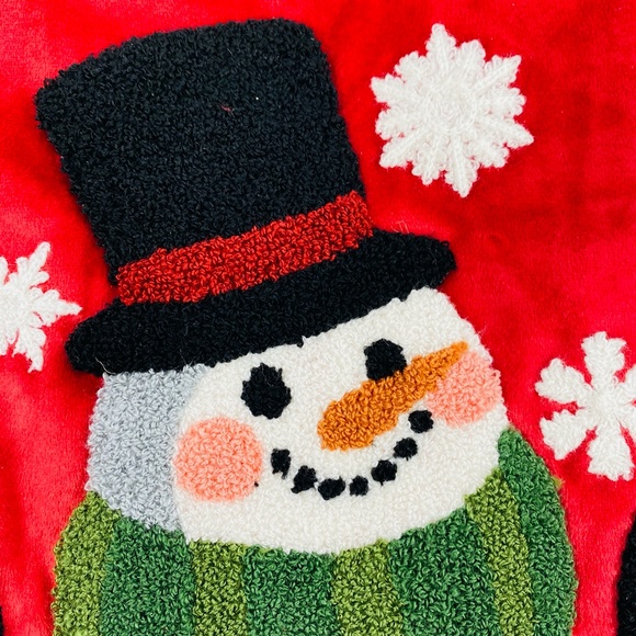 C And F Home Snowman Green Red Tufted Stocking - Picture 4 of 7